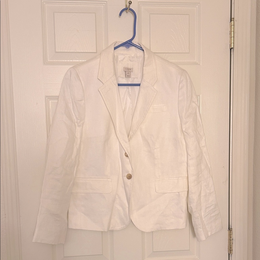 J. Crew Women's White Linen Blazer - Picture 2 of 16